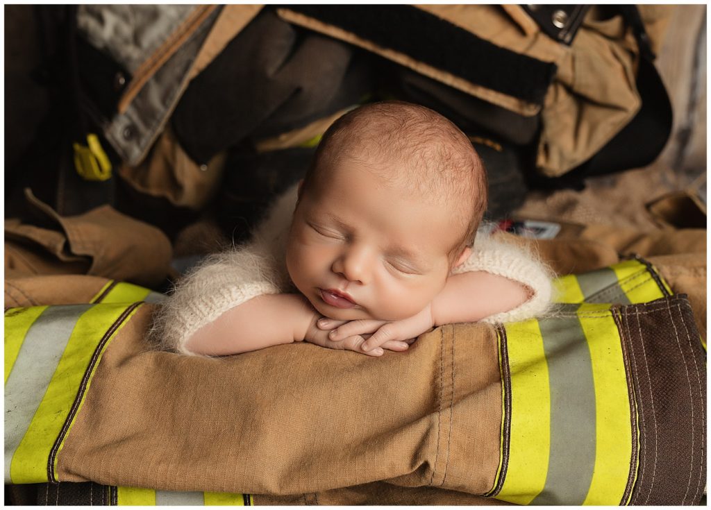 firefighter Newborn Session - CT best newborn & Infant Photographer for litchfield county CT, Weschester County NY and Fairfield County CT