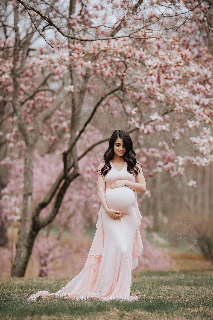 Spring Magnolia Maternity Session - Connecticut & New York Maternity & Pregnancy Photographer