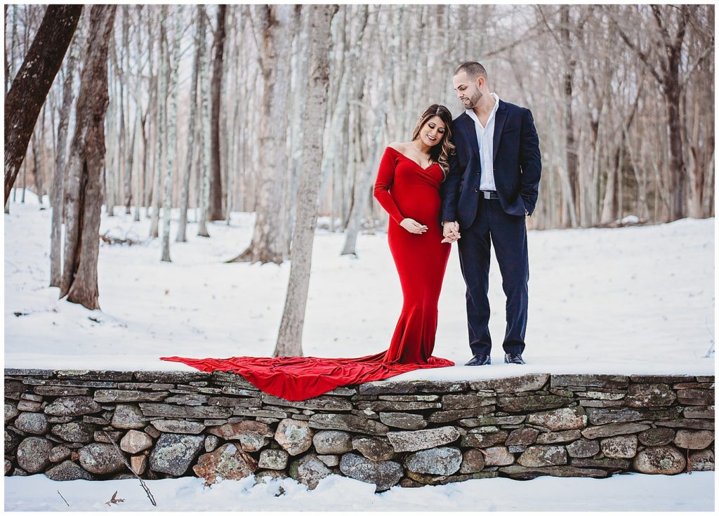 Snow Winter maternity session - Connecticut Maternity and Pregnancy Photographer CT, Westchester County NY Photographer