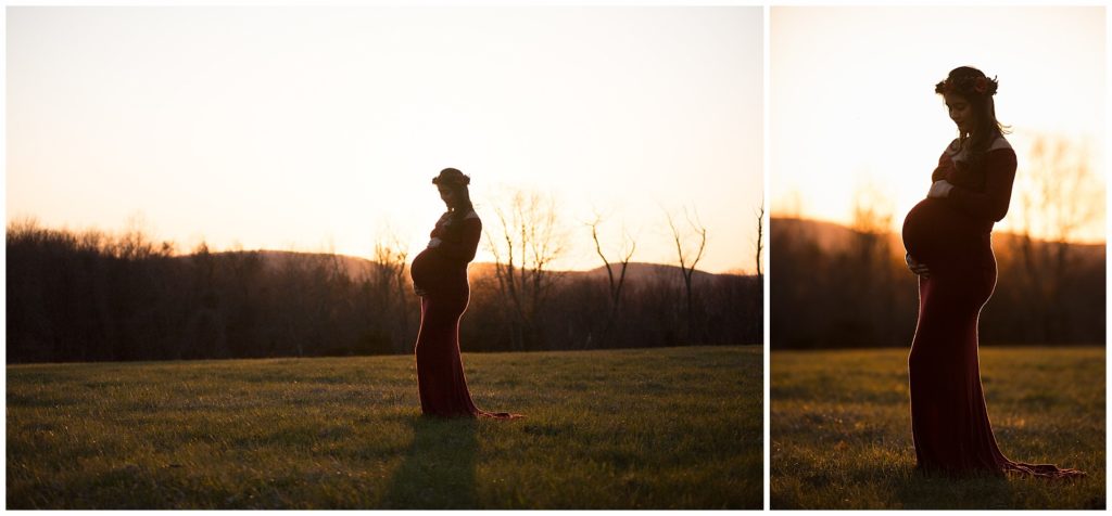 CT studio & outdoor sunset Maternity Photographer Connecticut
