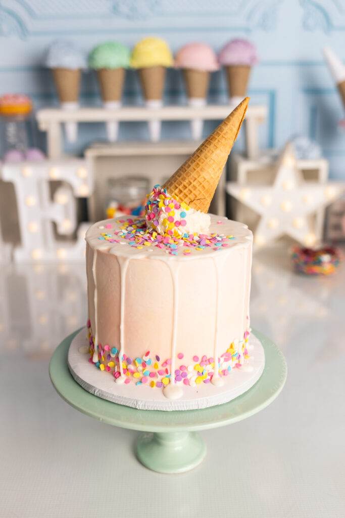 Ice Cream Store Cake Smash - Connecticut & Westchester NY best Cake Smash first birthday photographer