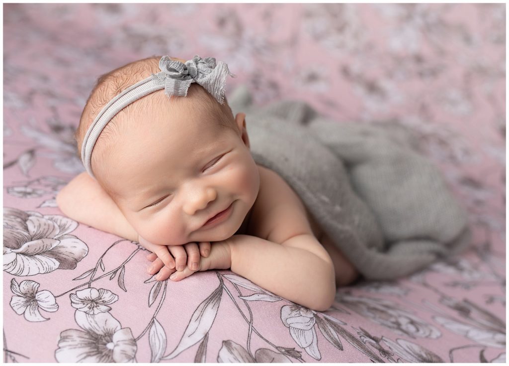 One Happy Newborn - Look at that Smile! - CT Newborn Photographer