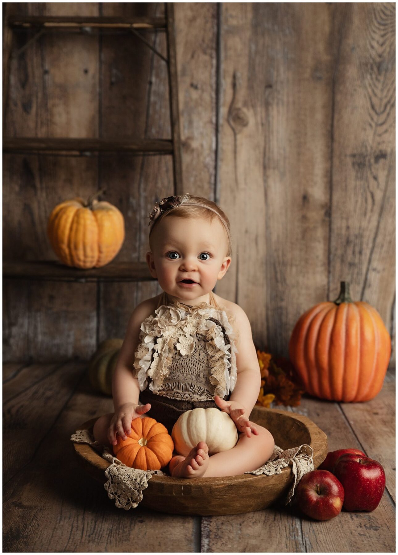 Fall Harvest Cake Smash First Birthday - CT Smash Cake Photographer